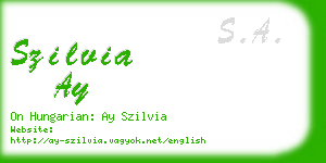 szilvia ay business card